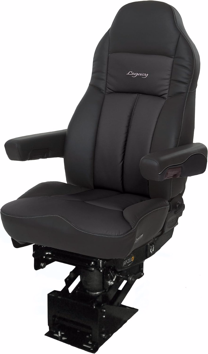 Seats Inc. 188900MW61 Legacy&reg; SILVER Air Ride Seat with D2 Foam Technology (Black DuraLeather)