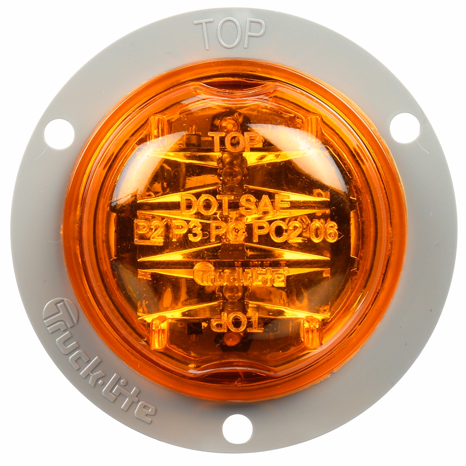 Truck-Lite 30279Y Yellow, 30 Series Marker &amp; Clearance PL-10 Connection Lamp &amp; Gray Flange 