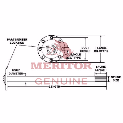 Mack Truck 8235-3206Q1343 Axle Shaft