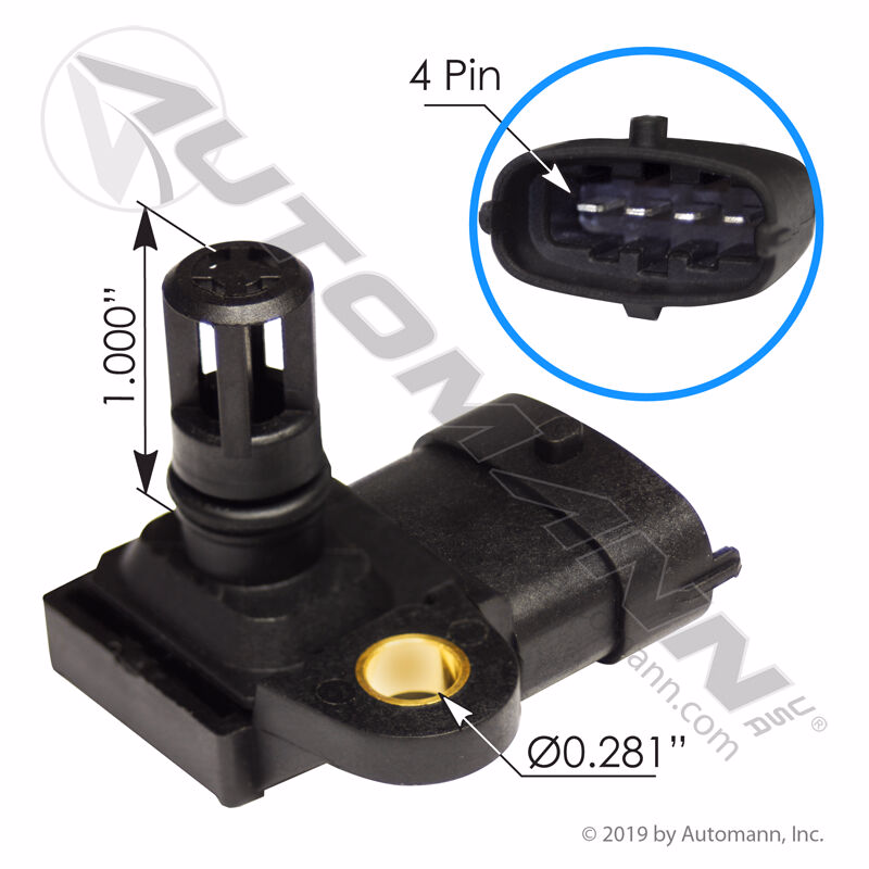 Automann 577.96516X Boost Pressure Sensor, Same as Volvo/Mack 22422785