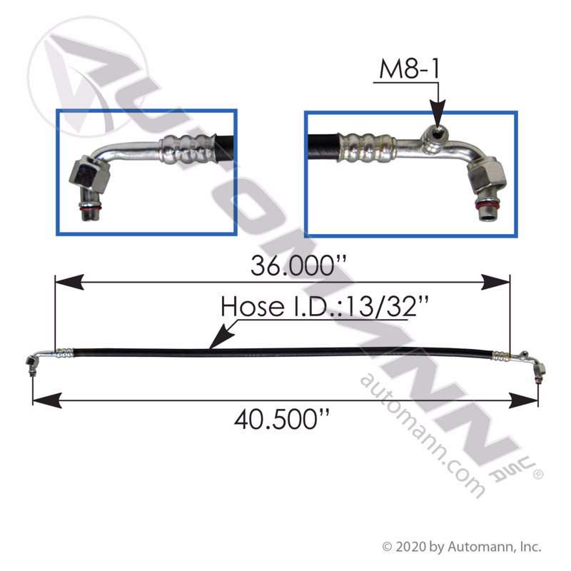 Automann 830.962010 AC Hose Assembly, Crosses to Mack 25498669