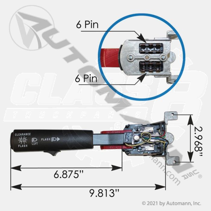 Automann 577.62008 Turn Signal Switch, Same As Mack 82406821