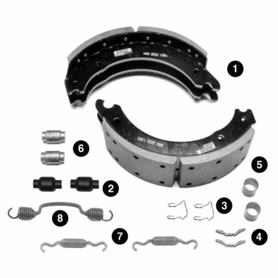 Meritor TDAKSR2024524QR Service Brake Shoe and Lining Kit